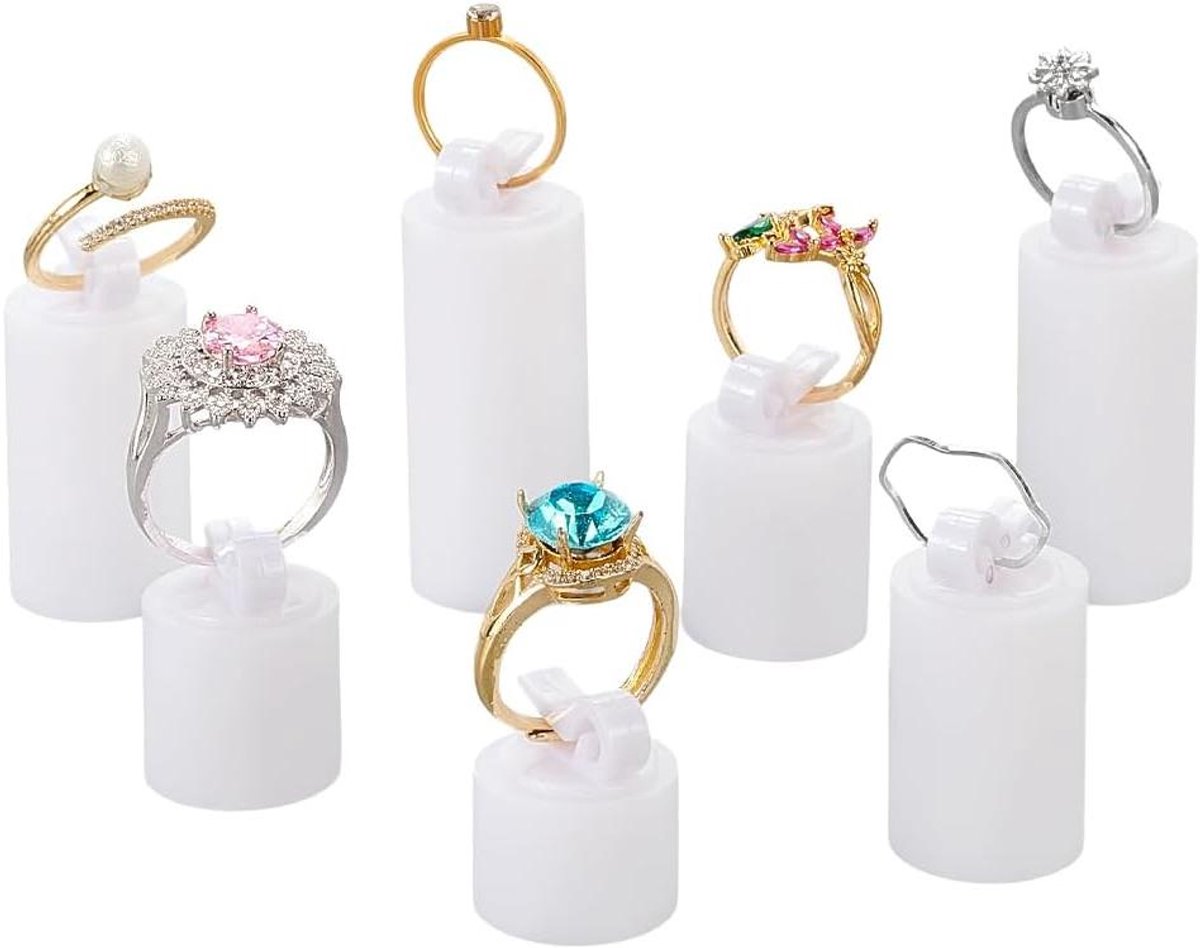 Ringen Display Stand - Juwelen Houder - Sieraden Presenteren - 7 Verschillende Maten - 7 Stuks - Wit