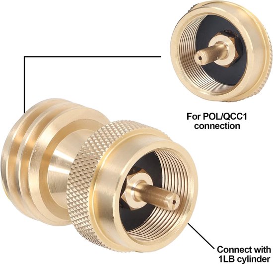 Propaan Tank Adapter, Kleine Messing Navulklep Gas Tank Converter Universele Mini Propaan Vul Adapter Fles Voor Camping, BBQ — afbeelding 5