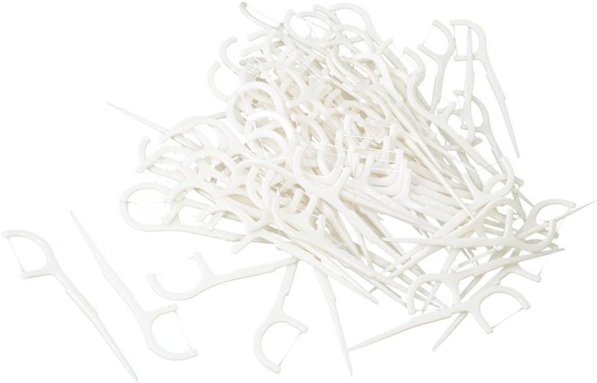 Tandenstokers - Flosdraad picks - Mondhygiëne - Verwijdert tandplak - 250 stuks - Wit