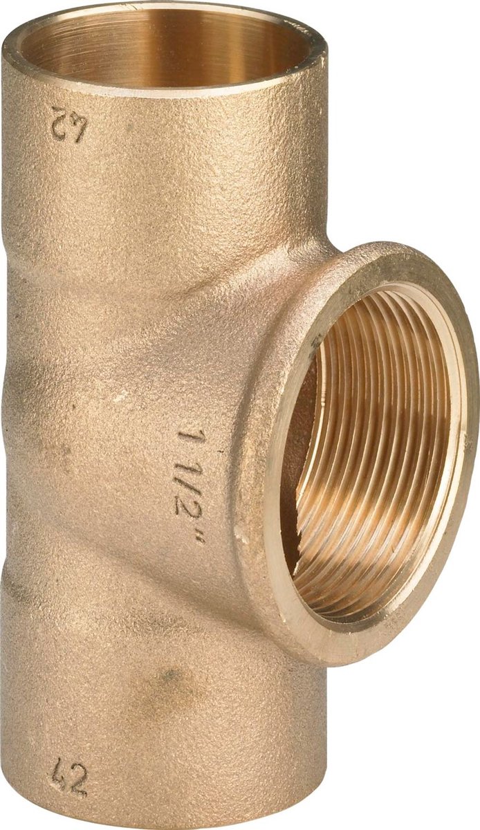 Viega T-stuk, d1 35, Rp 11/4, d2 35 rood koper model 94130G, 136734