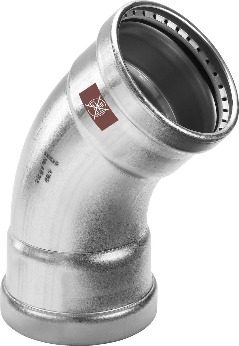 Viega Temponox XL-bocht 45 graden, d 108,0mm roestvrij staal Model 1726XL, 809942