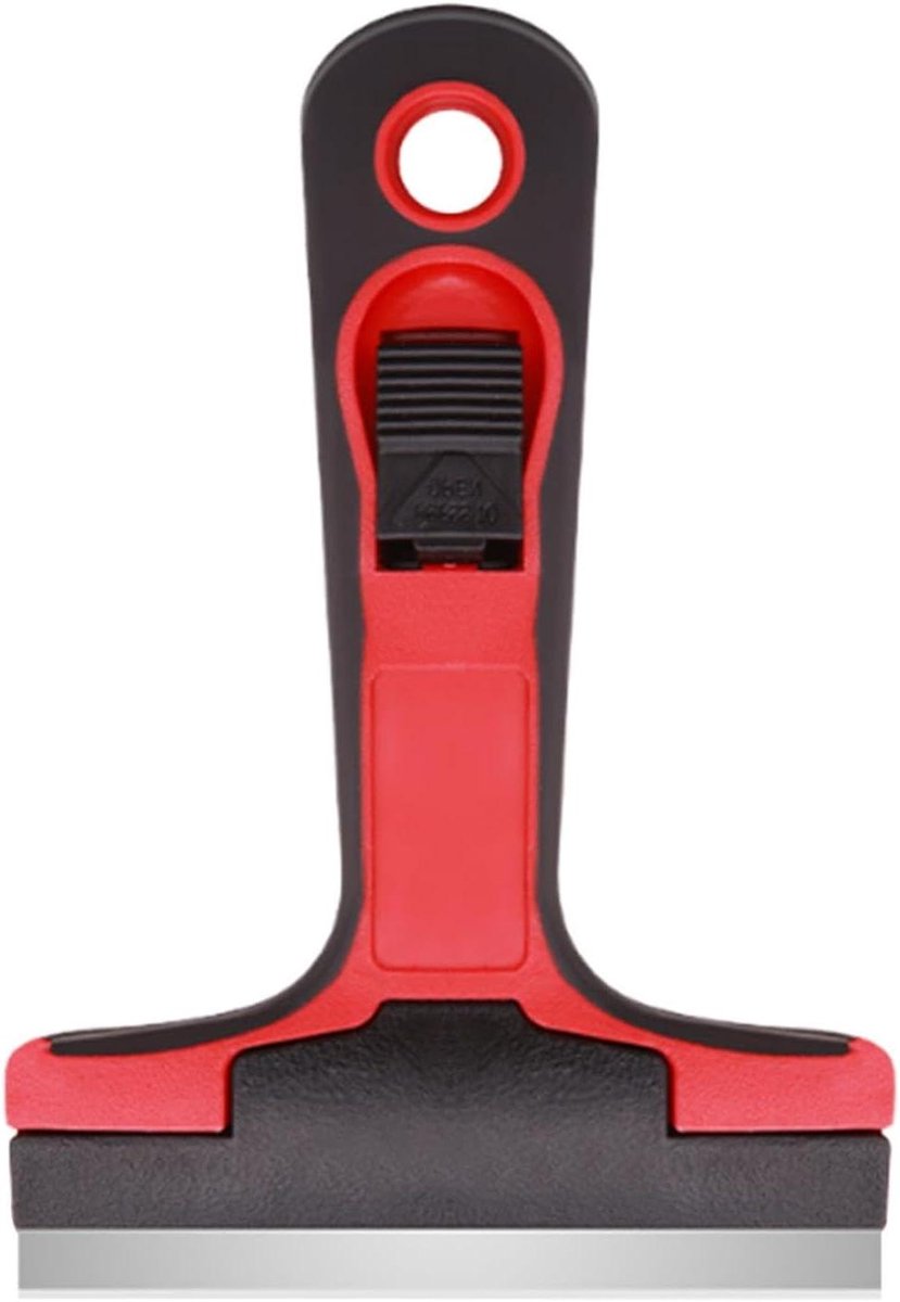Kleine raamborstel - Glasreiniger handvat - Lijmresten verwijderen - Verdikt ABS materiaal - 14.5 x 10 cm - Rood