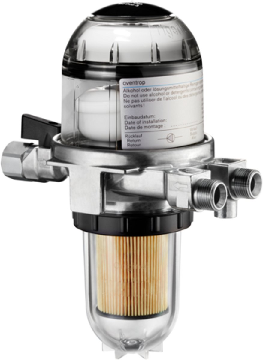 OVENTROP Combinatie stookoliefilter en stookolieontluchter Toc-Duo-3 DN 10, tankzijde G 3/8 binnendraad, branderzijde G 3/8 buitendraad, met filterelement van papier opticlean 5-20 mym, 2142735