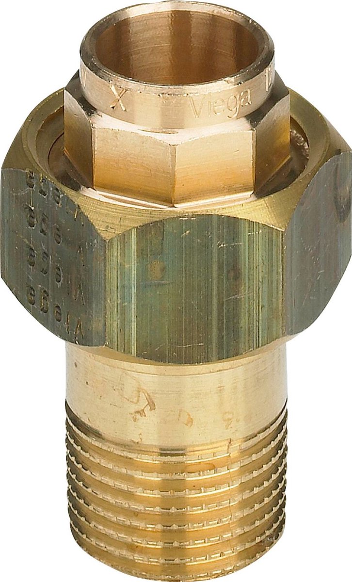 Viega Overgangskoppeling, d 22mm, R 3/4 rood koper of siliciumbrons, messing model 94341G, 101558
