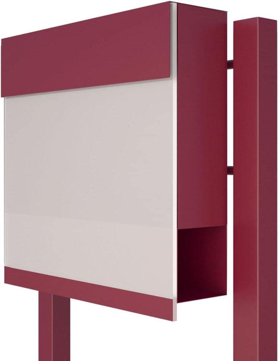 Staande brievenbus - Buitenpost - Post ontvangen - Afsluitbaar met slot - 125 cm hoog - Mat rood