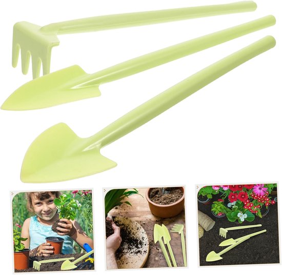 Mini Tuingereedschap Set - Planten Schep Hark - Balkon Tuinieren - Ergonomische Handgrepen - 215 cm - Lichtgroen van MINI — afbeelding 5