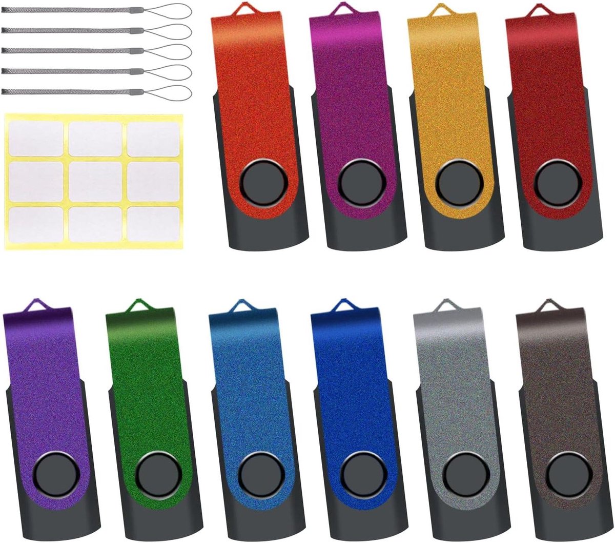 USB Sticks - Geheugensticks - Data Opslag - Veelzijdige Compatibiliteit - 10x 32GB - Diverse Kleuren