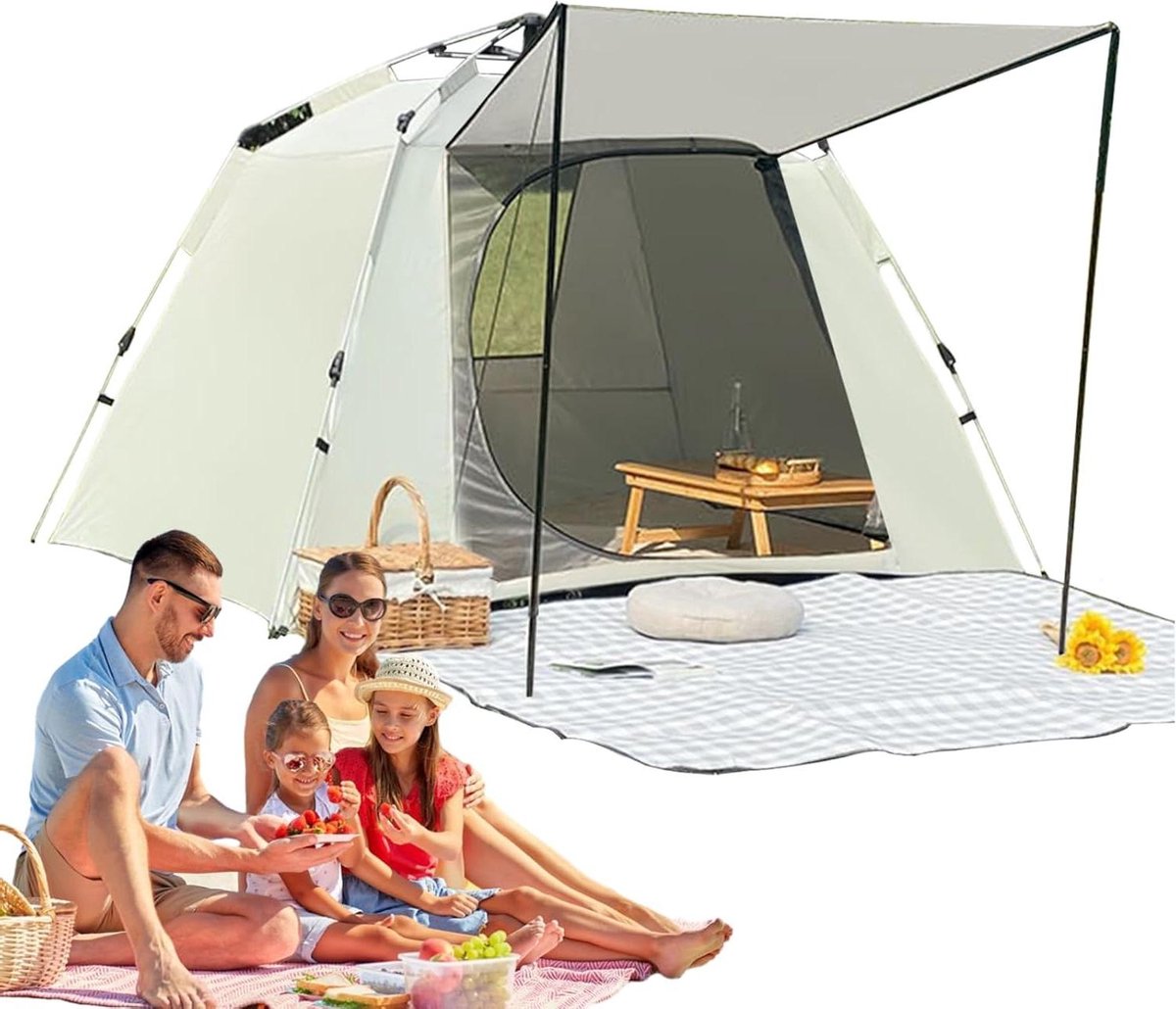 Campingtent Buiten - Familietent Opvouwbaar - Outdoor Activiteiten - Waterdicht UV-blokkerend - 2-3 Personen - Groen