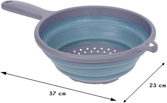 Vergiet Opvouwbaar - Keuken Zeef - Afspoelen Groenten - Ruimtebesparend Ontwerp - 23cm Diameter - Grijs — afbeelding 5
