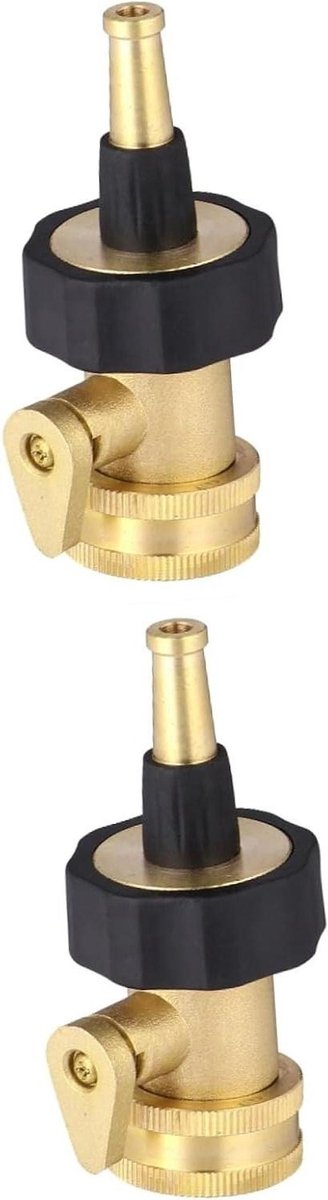 Messing Straalvegersproeier - Tuinslangafsluiter Waterslangmondstuk - Efficiënte Autowas - Hoge Waterdruk - 8.5 x 5.6 x 2.8 cm - Goud