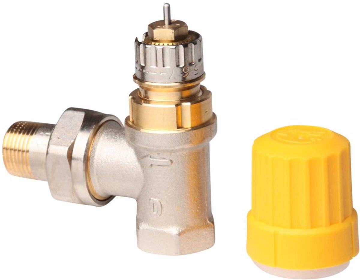 Danfoss Ventielhuis RA-UN 10 R 3/8, hoek, mat vernikkeld, 013G3001