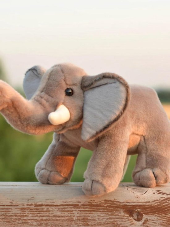 Olifant Knuffel - Pluche Olifant Dier - Fantasie Spel - Levensechte Details - 32 cm - Grijs van Olifant — afbeelding 3