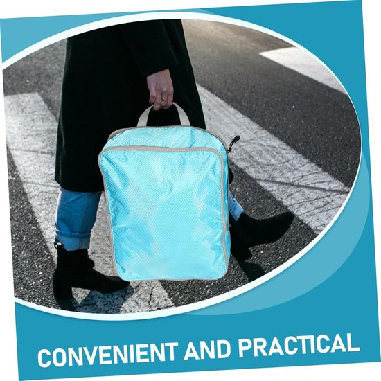 Reis Opbergzakken - Koffer Organizers - Kleding Opbergen - Compressie Systeem - 3 Stuks Set - Hemelsblauw — afbeelding 3