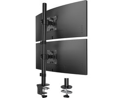 Dubbele Monitorstandaard - Monitorbeugel Gestapeld - Ergonomisch Werken - Hoogte Verstelbaar - 2x 17-32 inch - Zwart