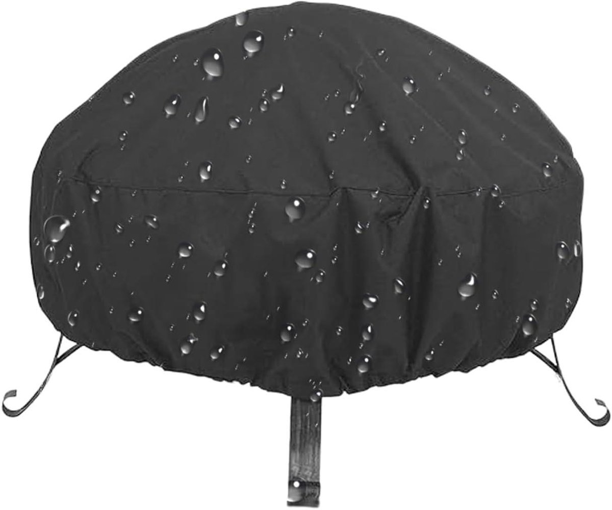 Vuurkorf Afdekhoes - Buitenhaard Beschermhoes - Tuin Terras - Waterdicht Weerbestendig - 86cm of 122cm - Zwart