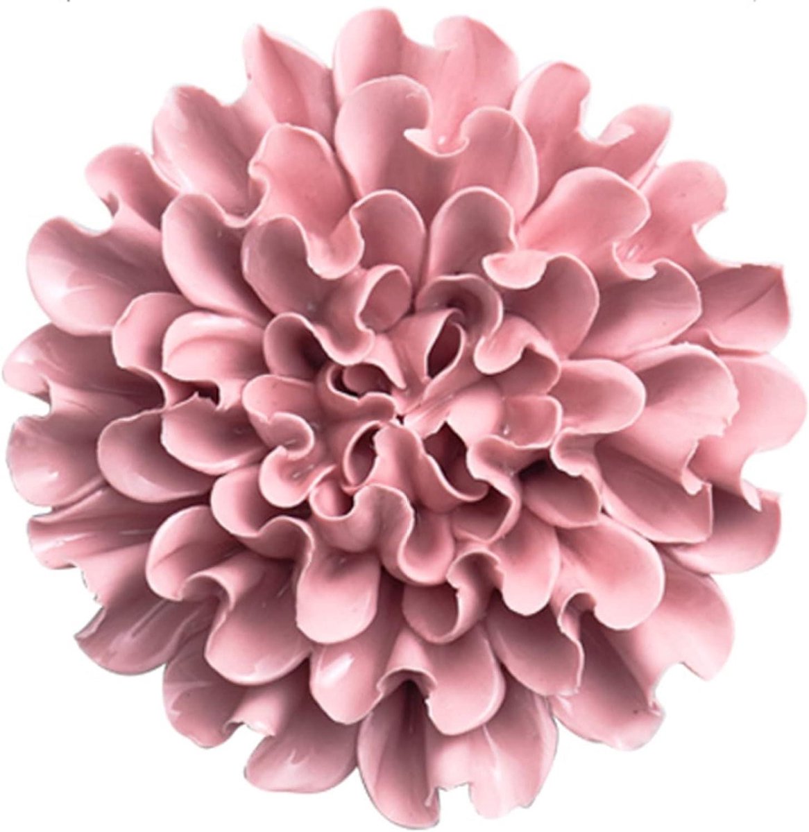 Keramische Bloem Muur Decor Kunstmatige Sculptuur Roze Pioen Hibiscus Bloem 3D Muur Opknoping Kunst Thuis Woonkamer Eetkamer Decor 15cm