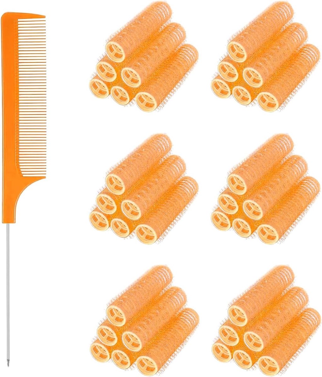 37 Stuks Zelfklevende Kleine Krulspelden met Stalen Naaldpunt Kam voor Haarstyling en Kapsels