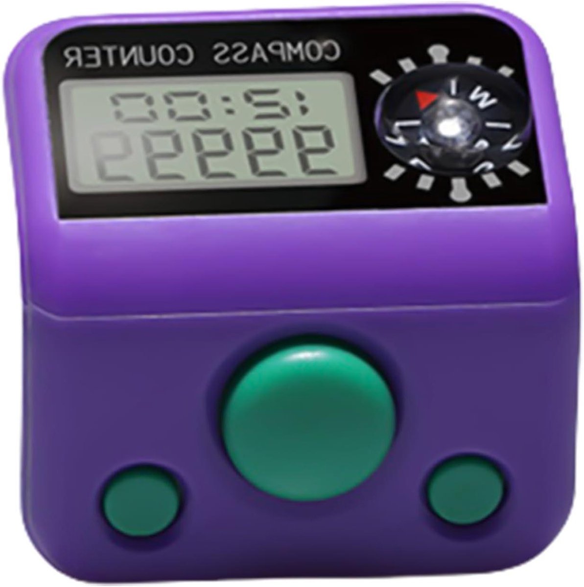 Vingerteller Kompas Horloge - Digitale Teller - Activiteiten Tellen - Ingebouwd Kompas - Compact - Willekeurige Kleur