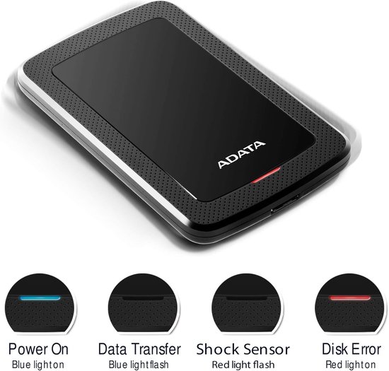 Externe Harde Schijf - Opslagstation - Data Opslag - Draagbaar Ontwerp - 2000 GB - Zwart — afbeelding 2