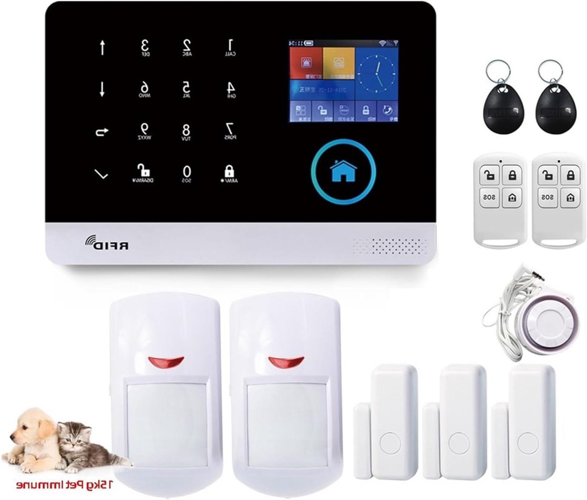 Alarmsysteem Met Huisdier Immuun Bewegingssensor IP Camera WiFi Draadloze Smart Home Security APP Controle(Pet Immune-N.)