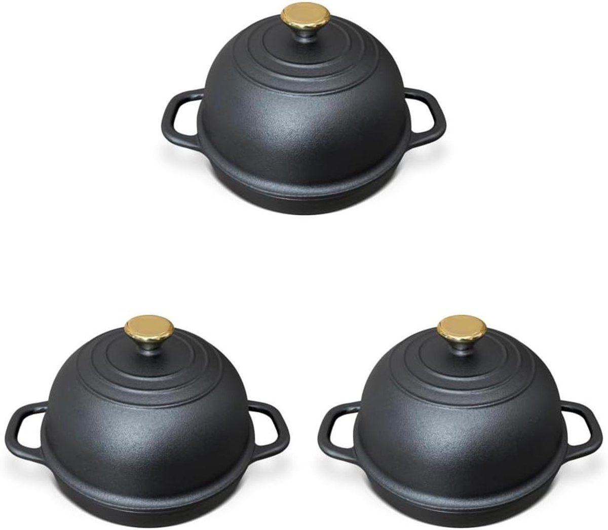 Gietijzeren Broodvorm Dutch Oven Bakpan Brood Bakken Geëmailleerd Oppervlak 24 cm Zwart