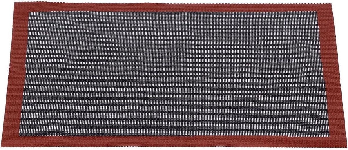 Antislip Bakmat - Ovenmat Siliconen - Brood en Pizza - Hoge Temperatuur - 40 x 1 cm - Rood Zwart