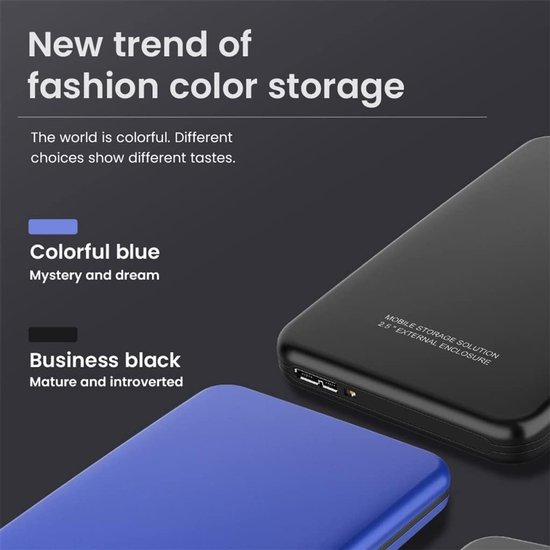 Externe Harde Schijf - Opslagapparaat Mobiel - Bestanden Opslaan - Direct Aan De Slag - 1TB Capaciteit - A — afbeelding 4