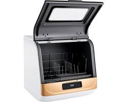 Draagbare Vaatwasser - Mini Afwasmachine - Keuken Gemak - Stoom Reiniging - 4-6 Couverts - Goud Wit