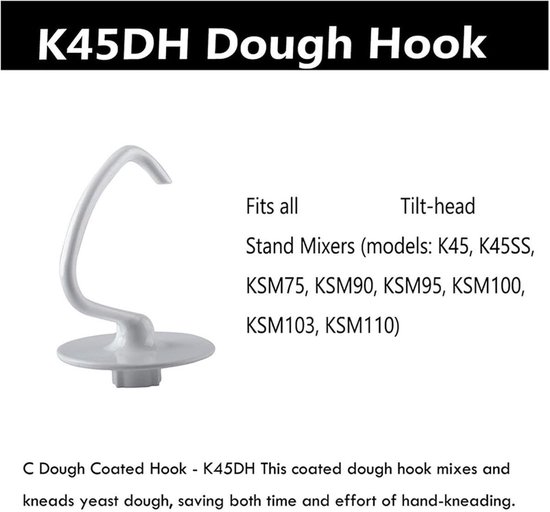 Mixer Accessoires - Deeg Haak - Bakken Thuis - Roestvrij Staal - 17 cm - Zilver — afbeelding 5