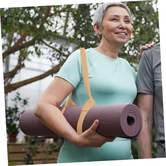 Yoga Draagriem - Mattenband - Sportartikelen Dragen - Polyester Katoen - 150 cm - Gestreept — afbeelding 5