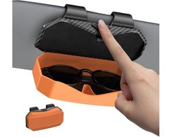 Auto Brilhouder - Opbergbox Clip - Auto Interieur - Eenvoudig Gebruik - 18 x 9 x 5 cm - Oranje