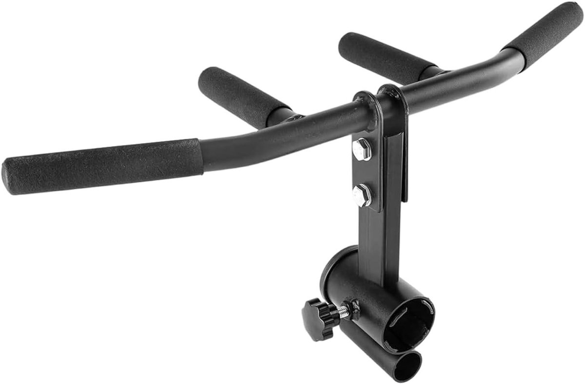 Roeigreep met stang - Fitness accessoire - Krachttraining thuis - Gerichte spieractivatie - 25mm tot 50mm - Zwart
