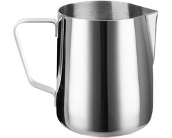 Latte Art Cups - Melkopschuimers Kruik - Koffie Maken - Lange Afgeronde Tuit - 350ml - Zilver
