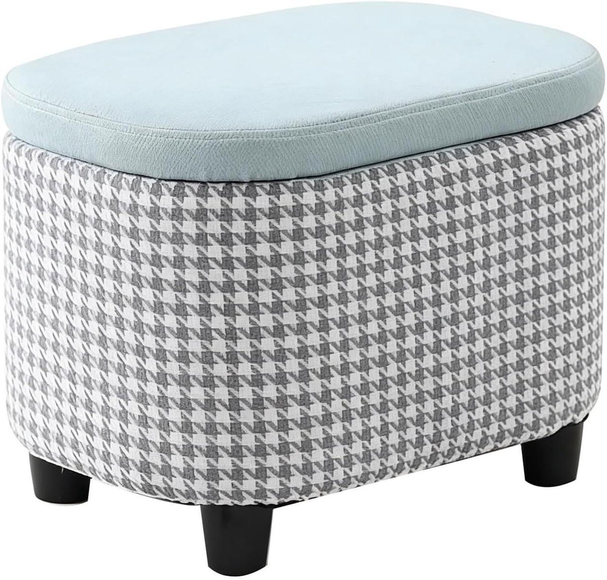 Opbergkruk - Voetenbank Poef - Ruimte Besparen - Met Klapdeksel - 45x33x33 cm - Blauw