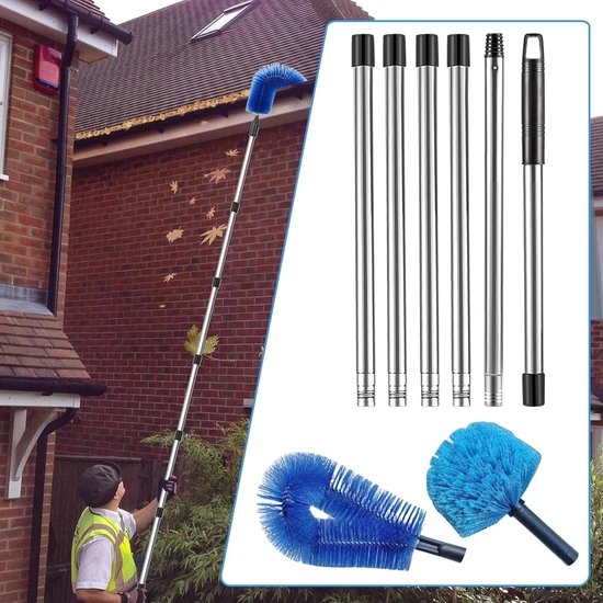 Dakgootborstel - Gootreiniger - Bladeren Verwijderen - Uitschuifbare steel - Tot 4.9m - Meerkleurig — afbeelding 5