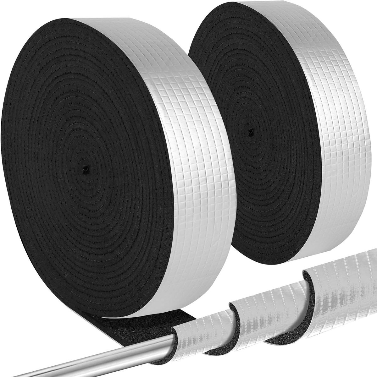 Buisisolatie Wikkel - Leiding Isolatie - Vorst Bescherming - Zelfklevend Aluminiumfolie - 90 cm Lengte - Zilver