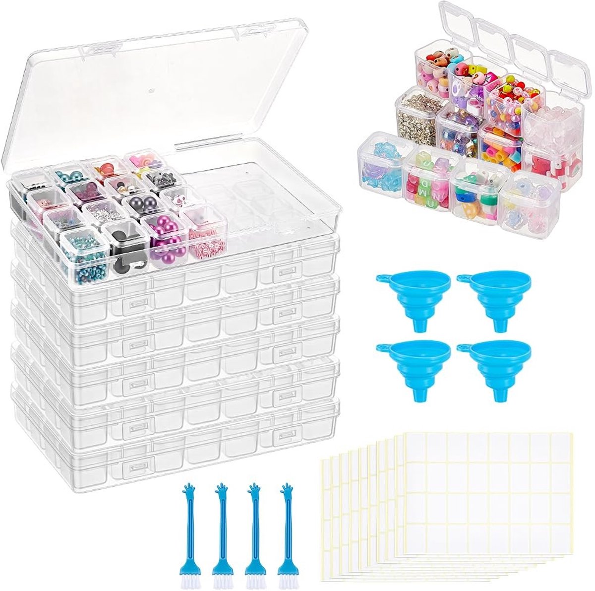 Dailygoods - Bead Organizer Box Set met 168 Stuks Bewaarcontainers voor Sieraden
