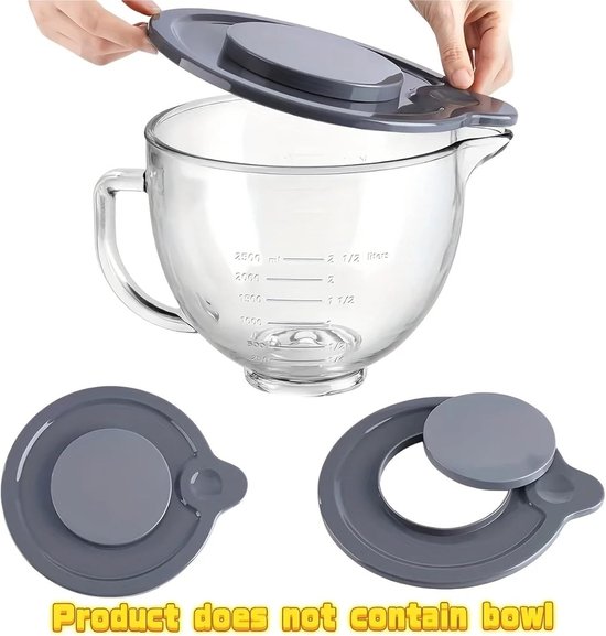 Komafdekking Mixer - Spatdeksel Mixer - Morsen Voorkomen - Geleidelijke Ingrediëntentoevoer - 10 x 10 x 10 cm - Transparant — afbeelding 5