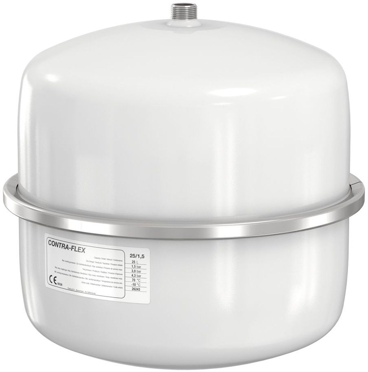 Flamco Expansievat Contra-Flex 25 L/1,5 bar (3 bar) wit, voor HZ, 26233