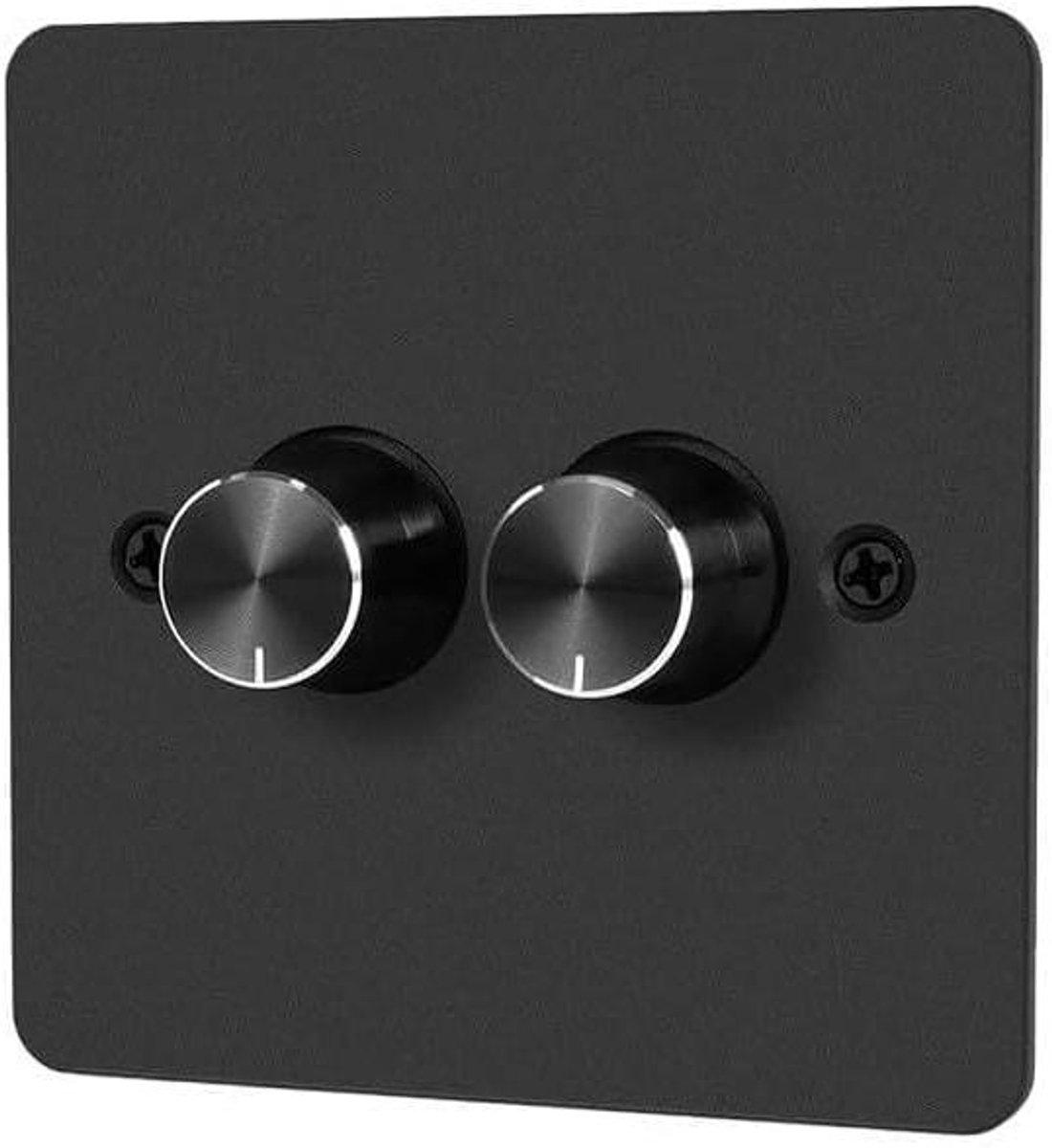 LED Dimmer Schakelaar - Dimbare LED Controller - Verlichting Instellen - Dubbele Circuit Controle - 86 x 86 mm - Zwart