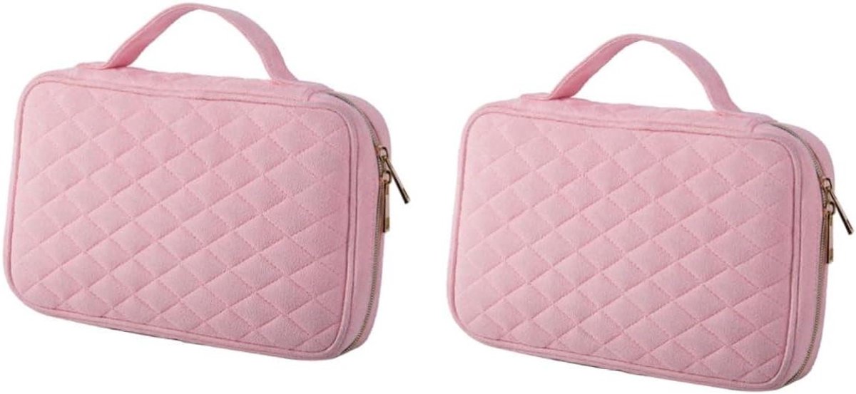Juwelendoos Set - Opbergtas - Reis Organisatie - Uniek Ruimteontwerp - 26 x 5 x 17 cm - Roze