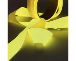 3 cm x 5 m, Glow in the Dark fluorescerend linnen stof lichtgevend lint feestbenodigdheden for DIY knutselen markeringen spikes tape, veiligheid op de werkplek fietsdecoraties(Orange-yellow)
