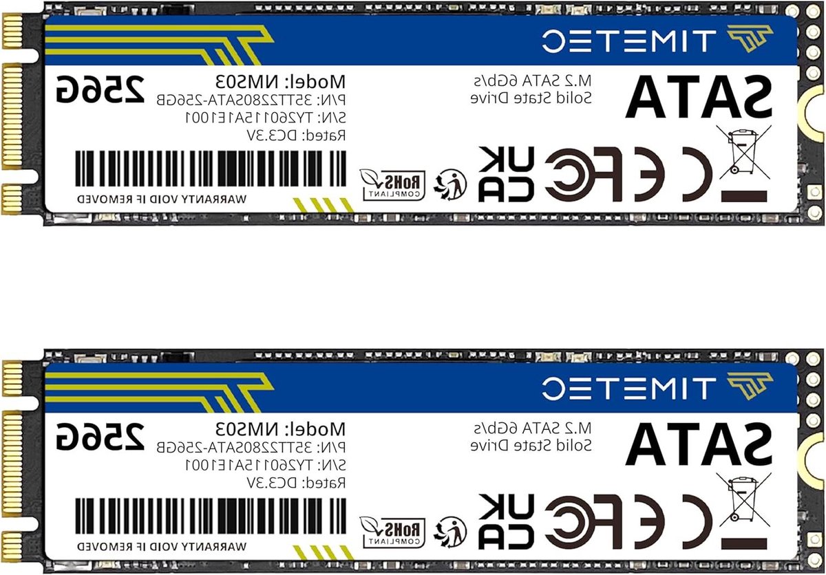 Interne SSD Schijf - Solid State Drive - Snellere Opslag - 3D NAND TLC Technologie - 2x 256 GB - Zwart