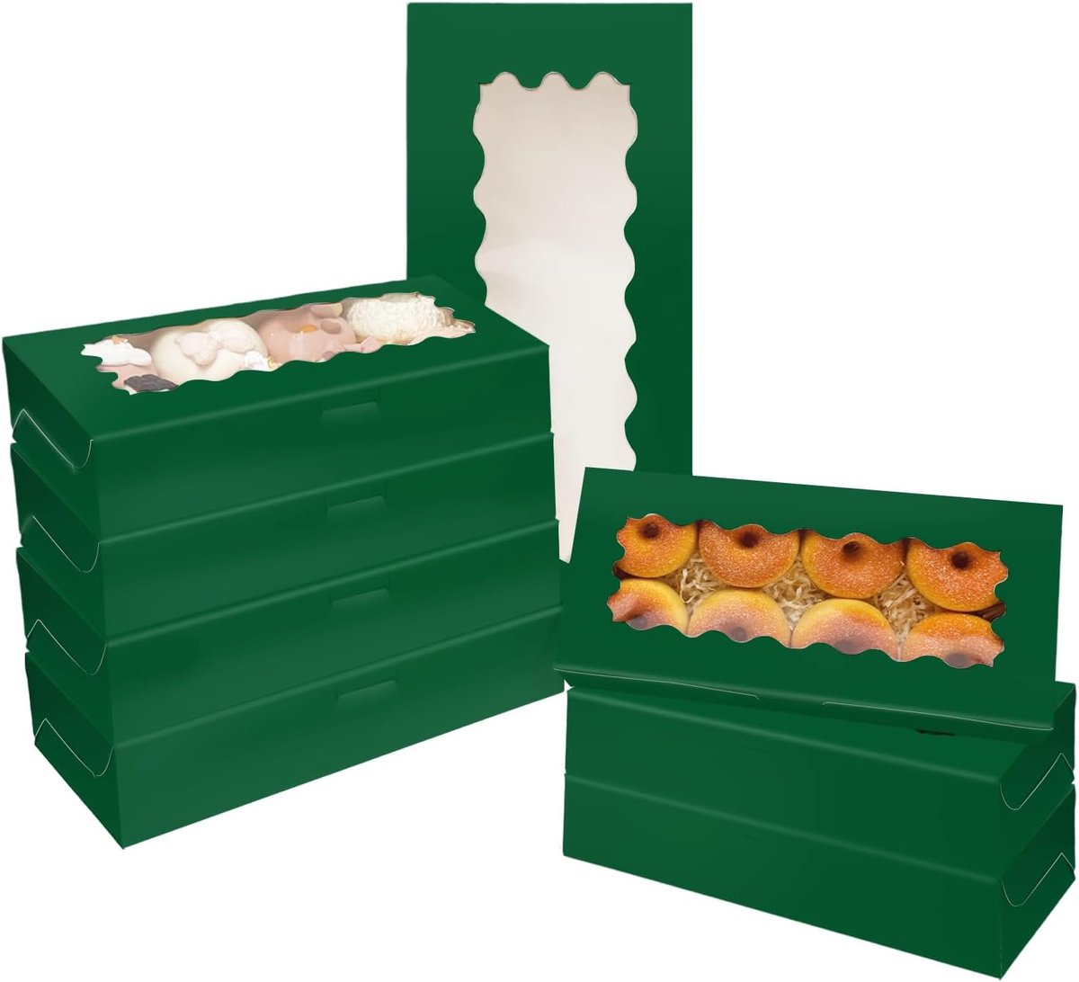 Cupcakedoosje - 30.5 x 14 x 6.3 cm - Greon - Met Tray en Venster - Gebaksdoos - Perfect Voor Cupcakes, Desserts en Meer - 15 stuks - Cupcakedozen - van Imperatoris