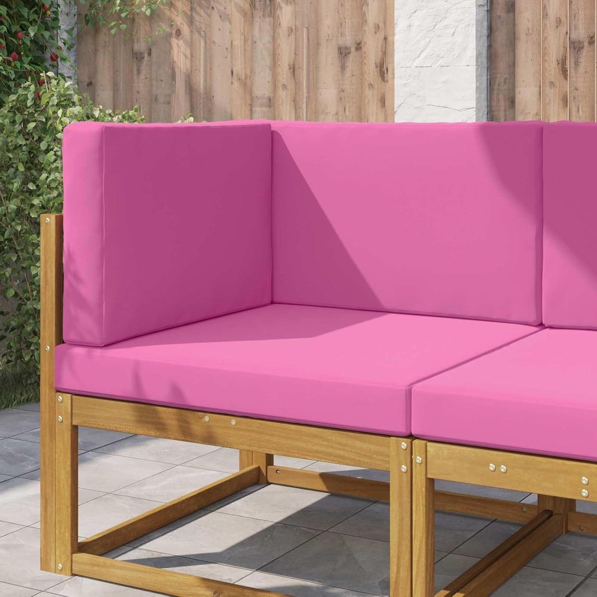 Bankkussen set - Outdoor kussens - Buiten Zitten - Scheurvast polyester - 3-delig 80cm - Roze