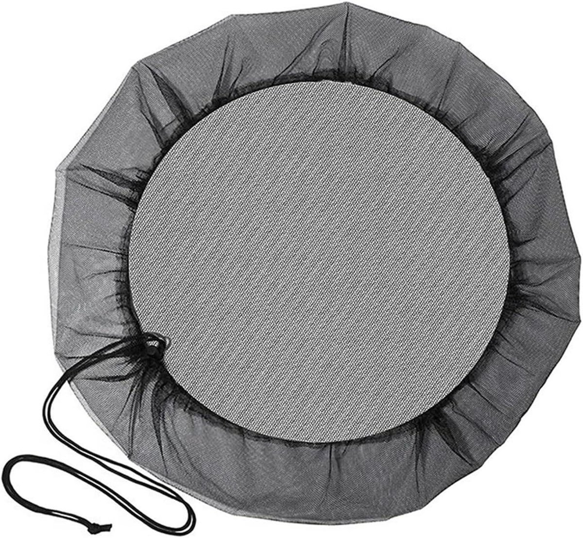 Regenton Afdekking - Net voor Ton - Regenwater Vangen - Verstelbaar Trekkoord - 60 of 80 cm - Zwart