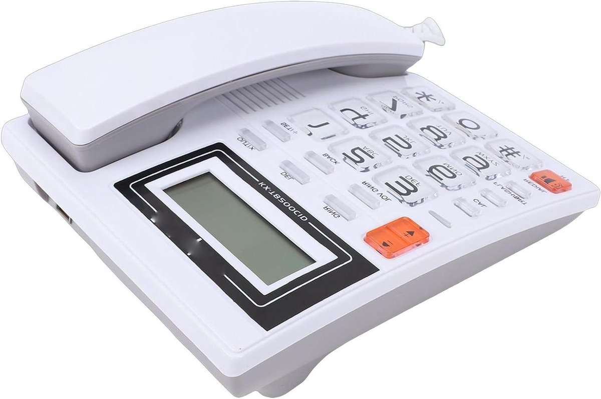 Vaste Telefoon - Telefoon met snoer - Thuis of kantoor - Grote knoppen display - 16-cijferig scherm - Wit