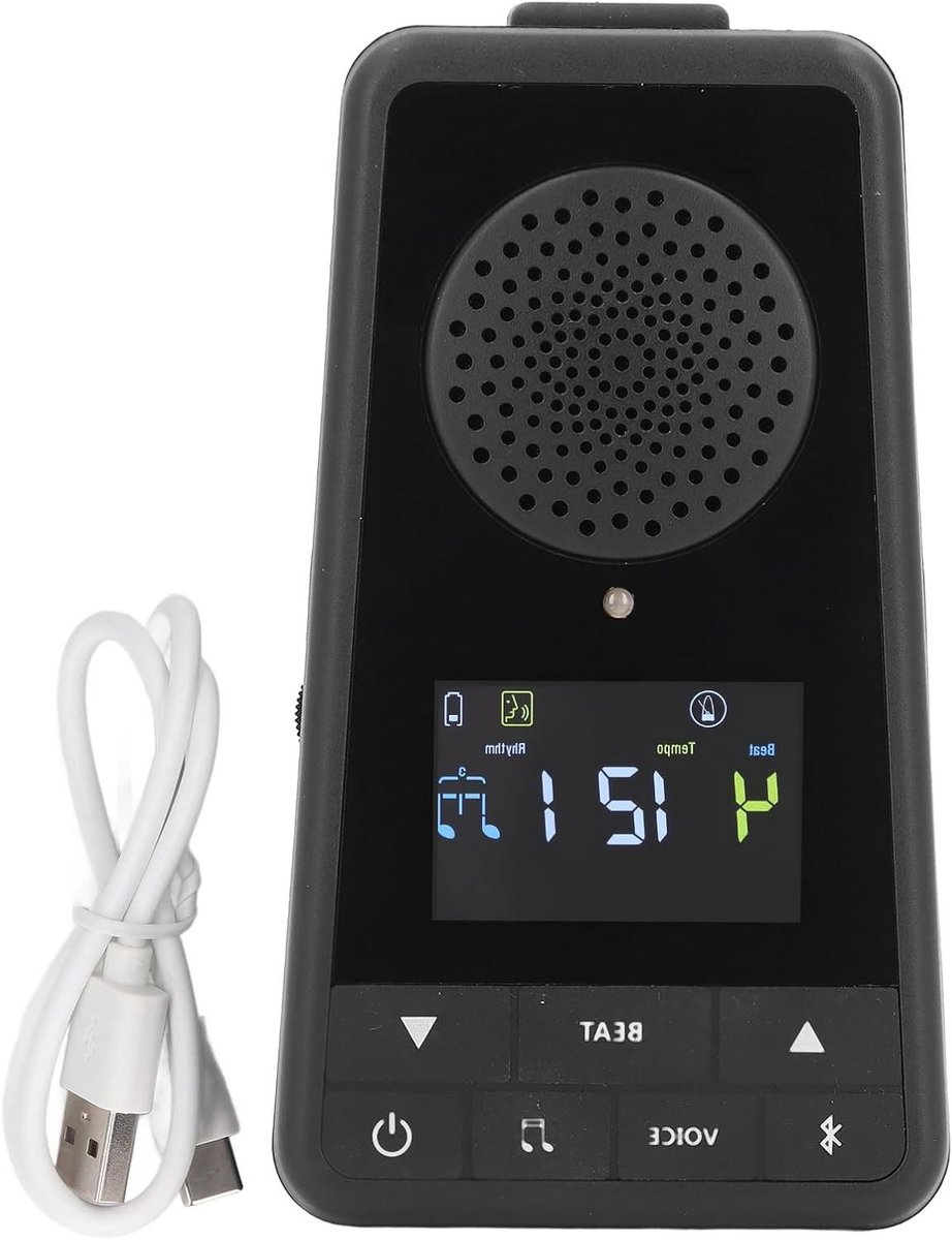 Digitale Metronoom - Oplaadbare Beats Mixer - Muziek Oefenen - Bluetooth Geluid - 15 x 10 x 7 cm - Zwart