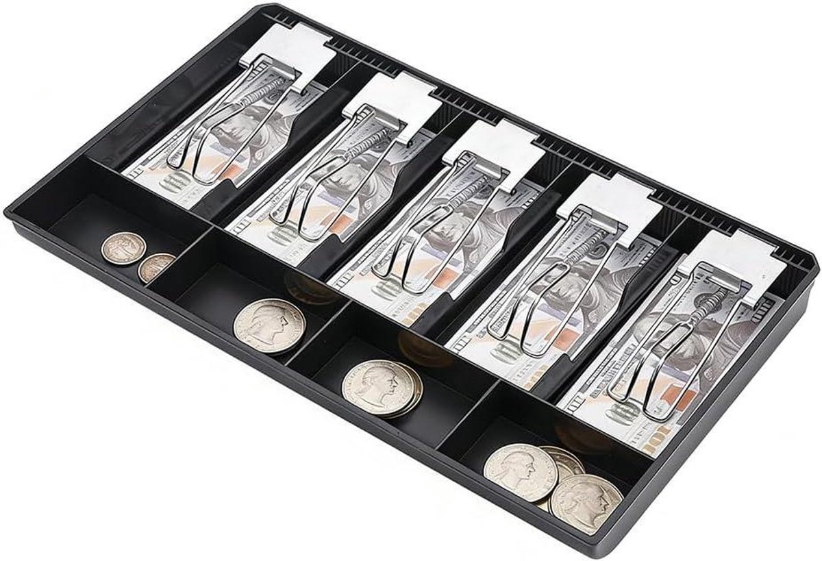 Kassalade - Geldlade Organiser - Geld Beheren - Vlekbestendig ABS - 246 x 404 cm - Zwart
