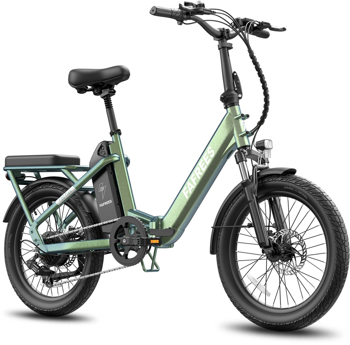 Fafrees Elektrische fiets - Actieradius120km - Verwijderbare batterij 36 V 20Ah - Motor 250W - Shimano 7 versnellingen - Koppelingssensor aan beide zijden - 20 Inch Commuter E-Bike - Dubbele Vering - 20 Inch opvouwbare City Commuter E-Bike - Groente thumbnail 2